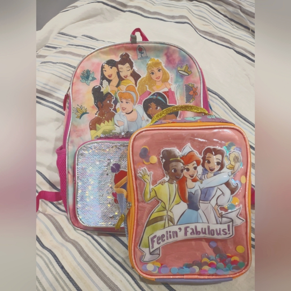 Princess backpack and lunch box